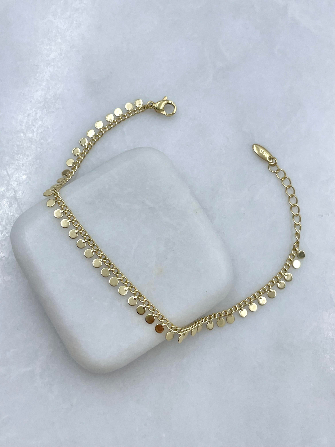 Özel Seri Pul Plaka Sallantılı Bileklik Gold