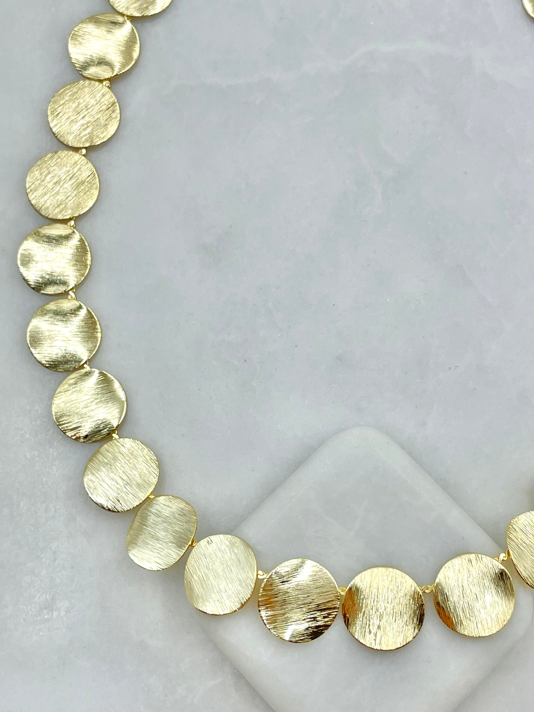 Altın Kaplama Vintage Plaka Kolye Gold