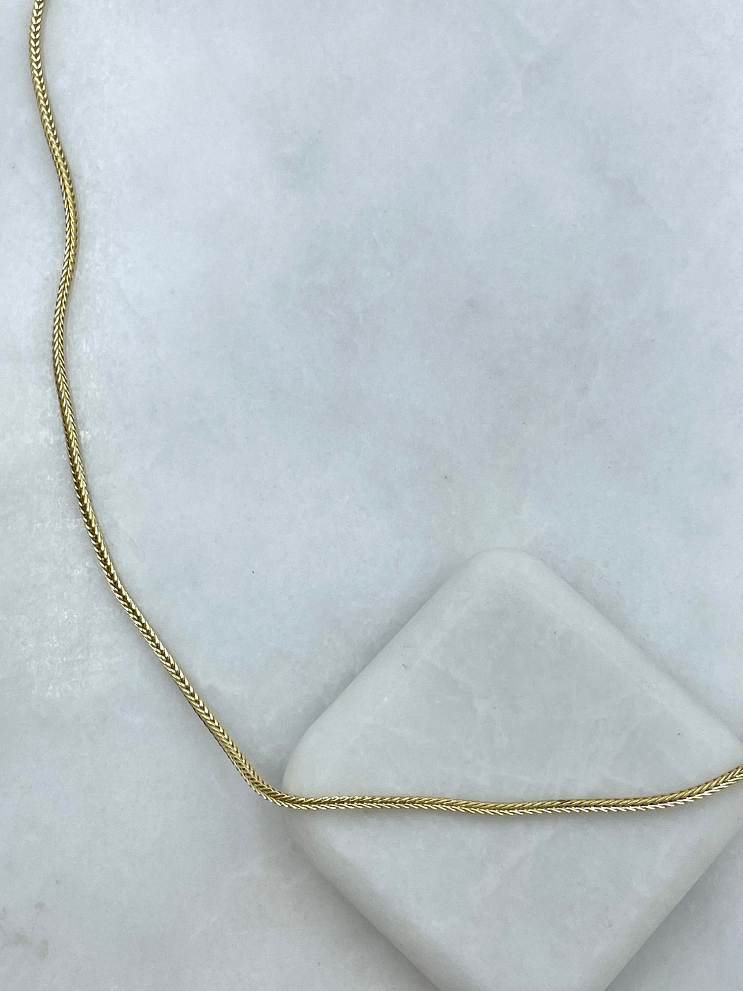 Altın Kaplama Küp Zincir Kolye 60 cm Gold