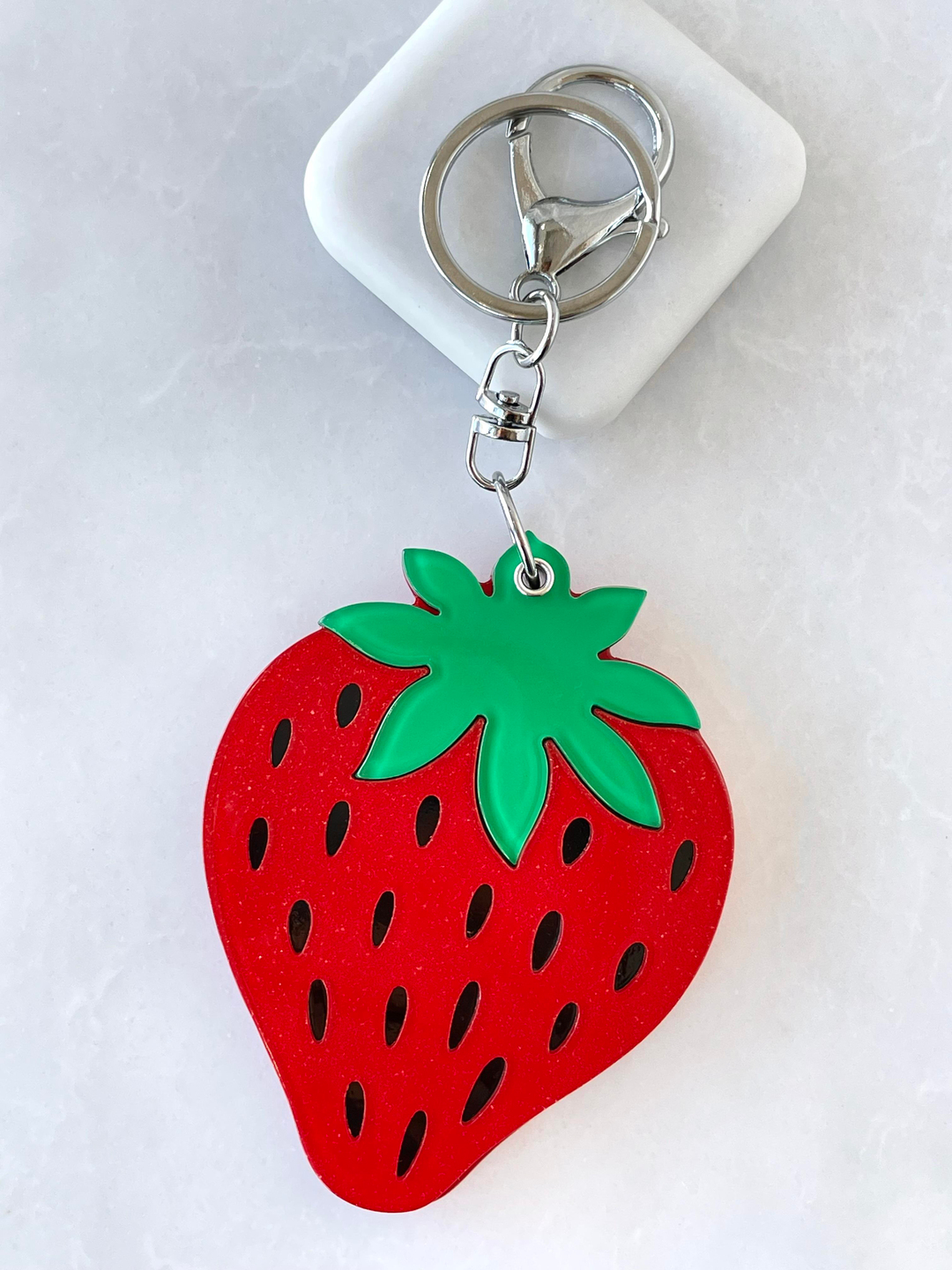 Çilek Aynalı Çanta Anahtarlık / Çanta Aksesuarı Renkli