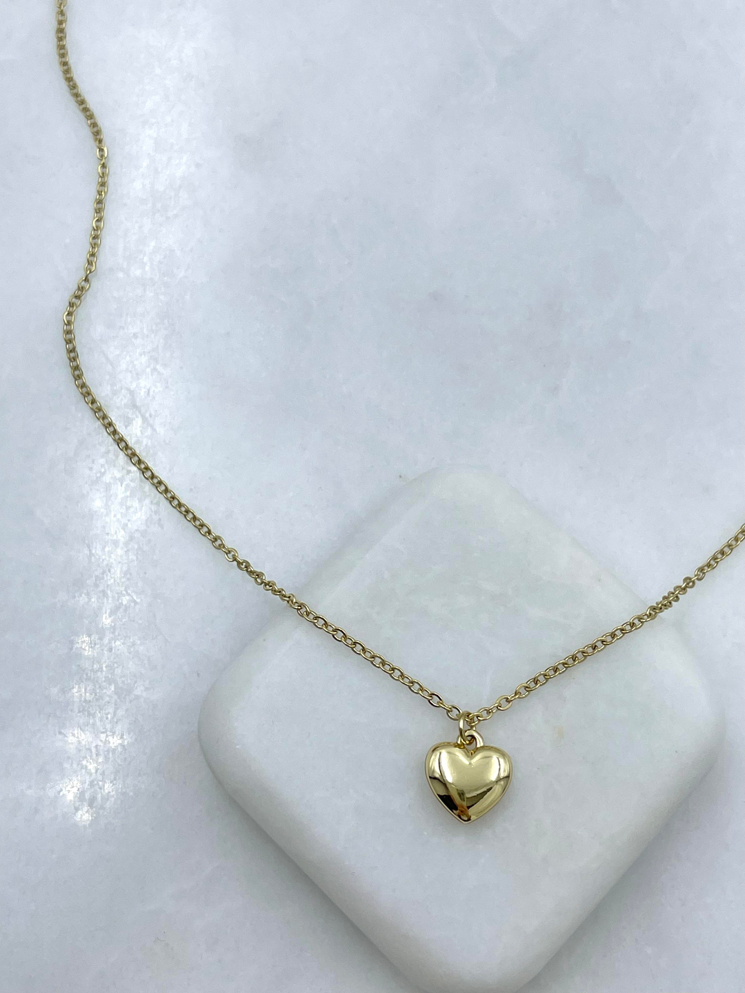 Özel Seri Minimal Kalp Sallantılı Zincir Kolye Gold