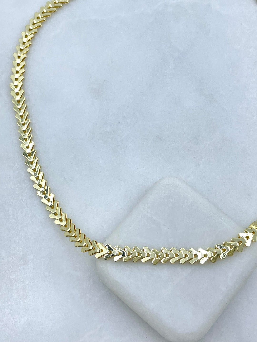 Altın Kaplama Balık Sırtı Kolye Gold