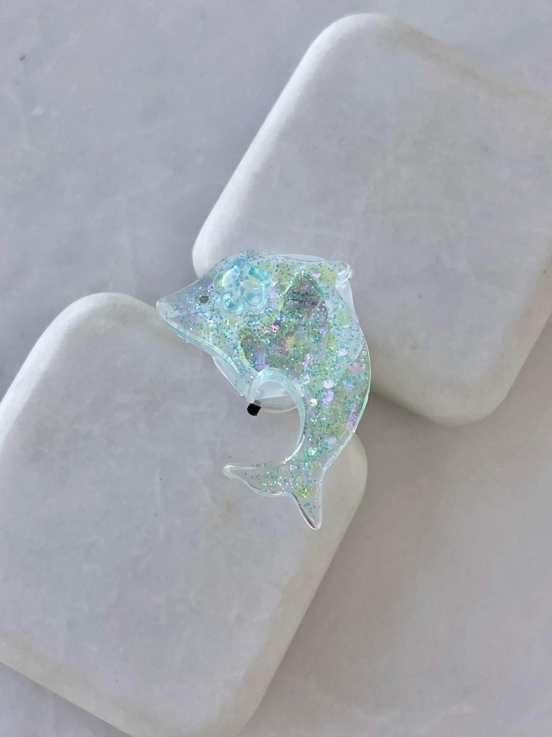 Işıklı Simli Yunus Balığı Yüzük