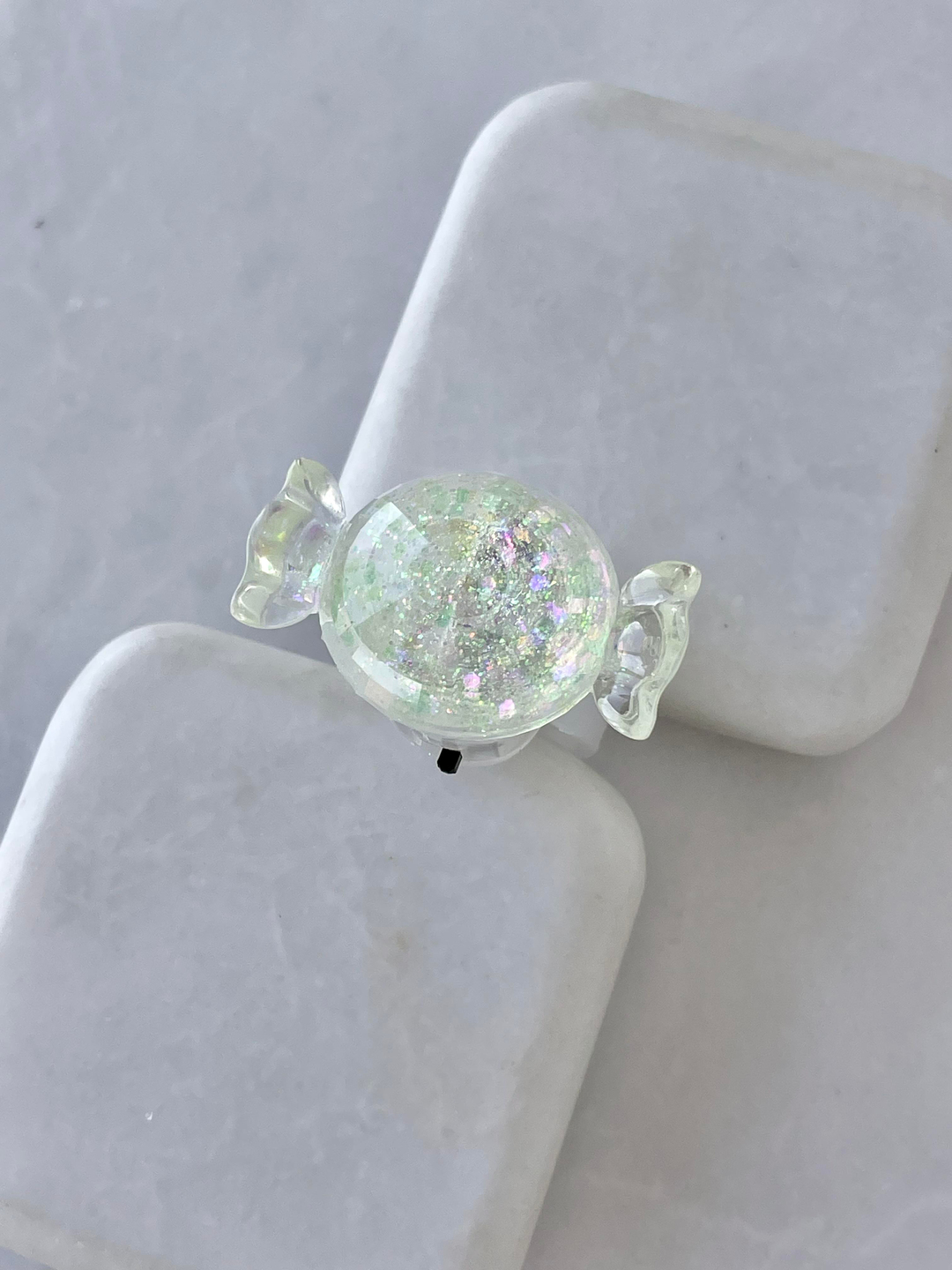 Işıklı Simli Şeker Yüzük