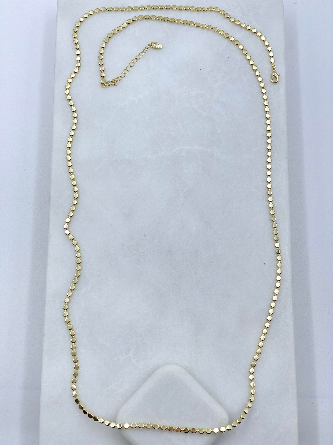 Altın Kaplama Arpa Zincir Kolye 95 cm Gold