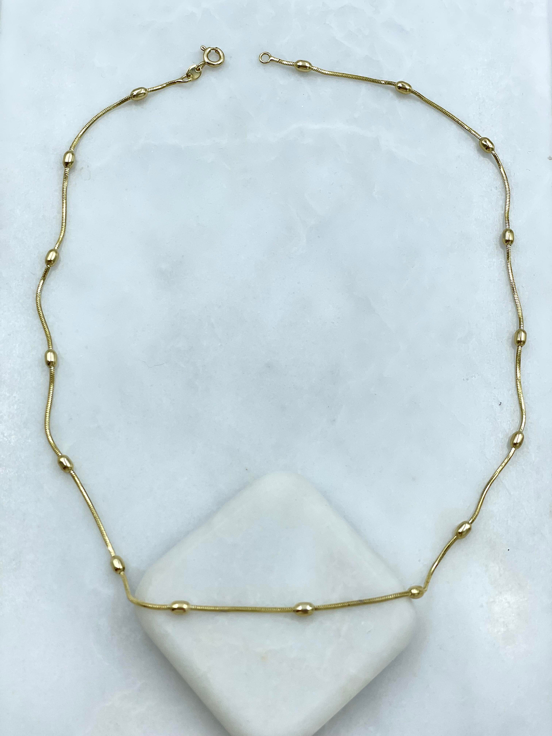 Özel Seri Minimal Oval Detaylı Kolye 45 cm Gold