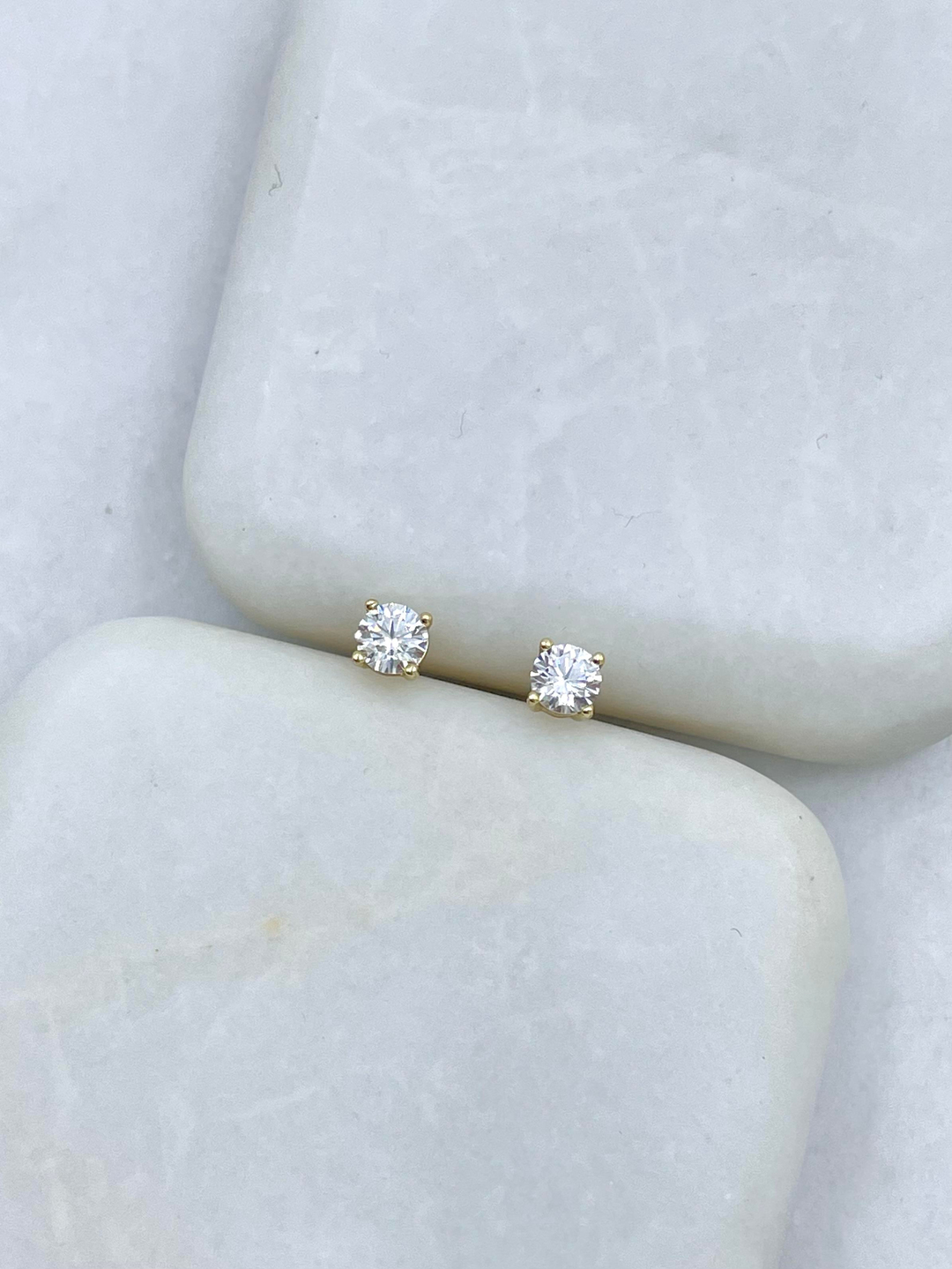 Özel Seri Minimal Kristal Küpe 0,4 cm Gold