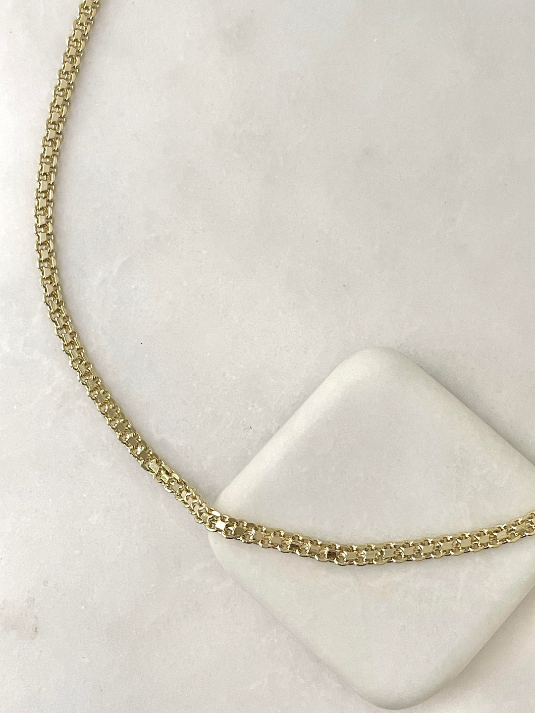 Özel Seri Örme Hasır Kolye 45 cm Gold