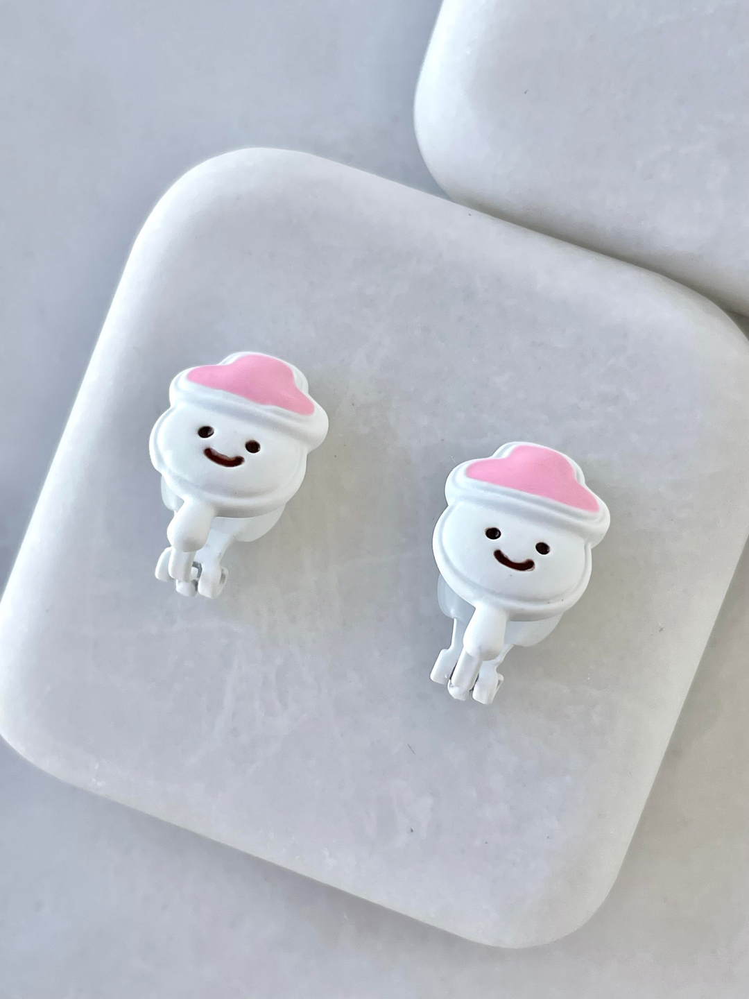 Pembe Şapkalı Bulut Çocuk Küpesi