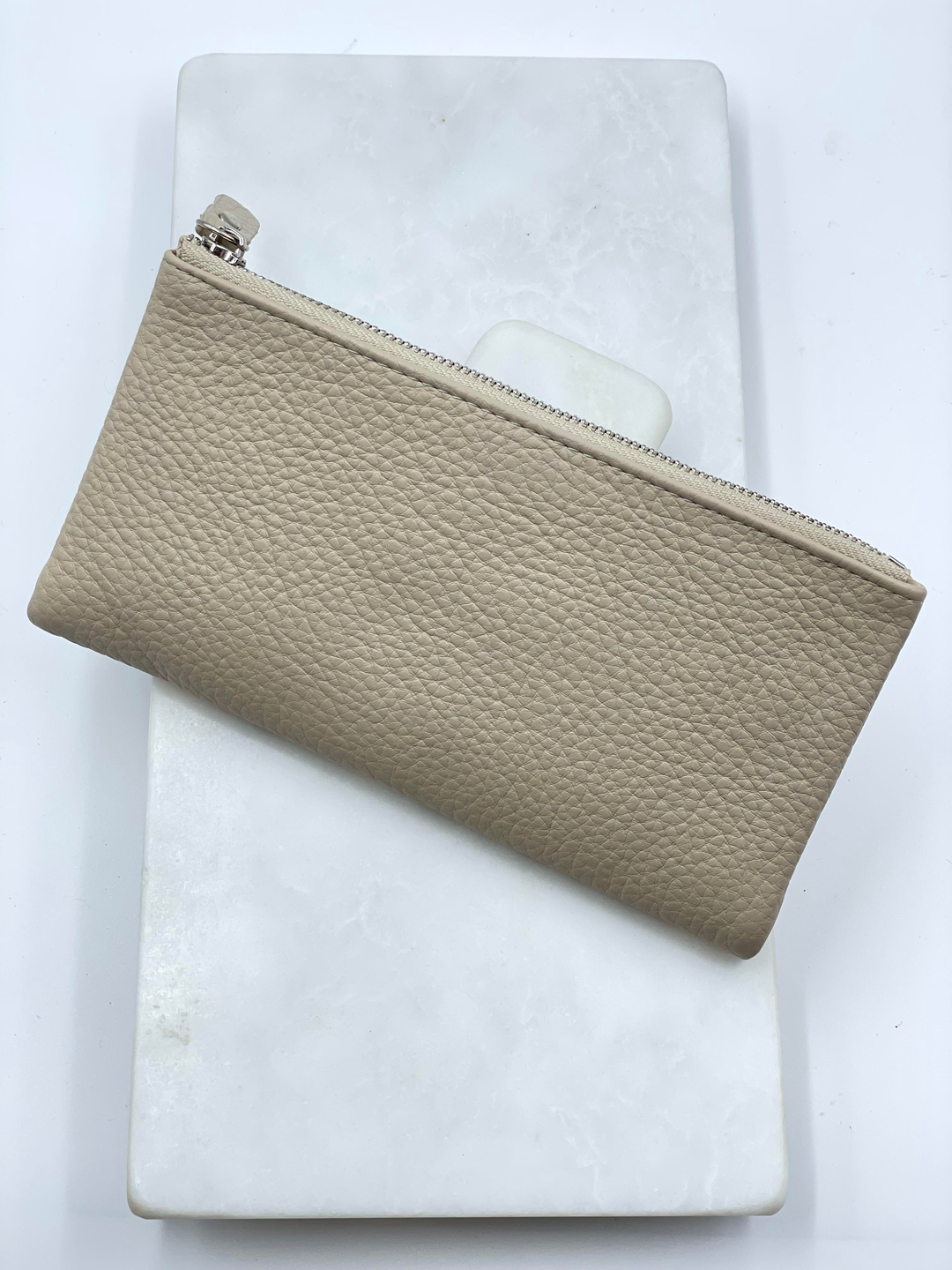 Fermuarlı Kapaklı Cüzdan Bej