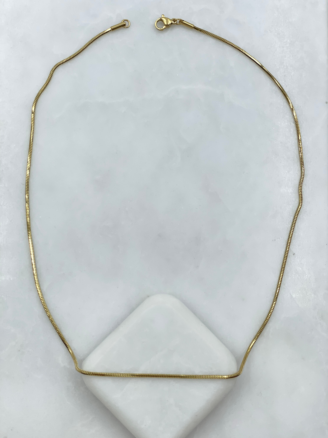 Özel Seri Minimal Küp Zincir Kolye 45 cm Gold