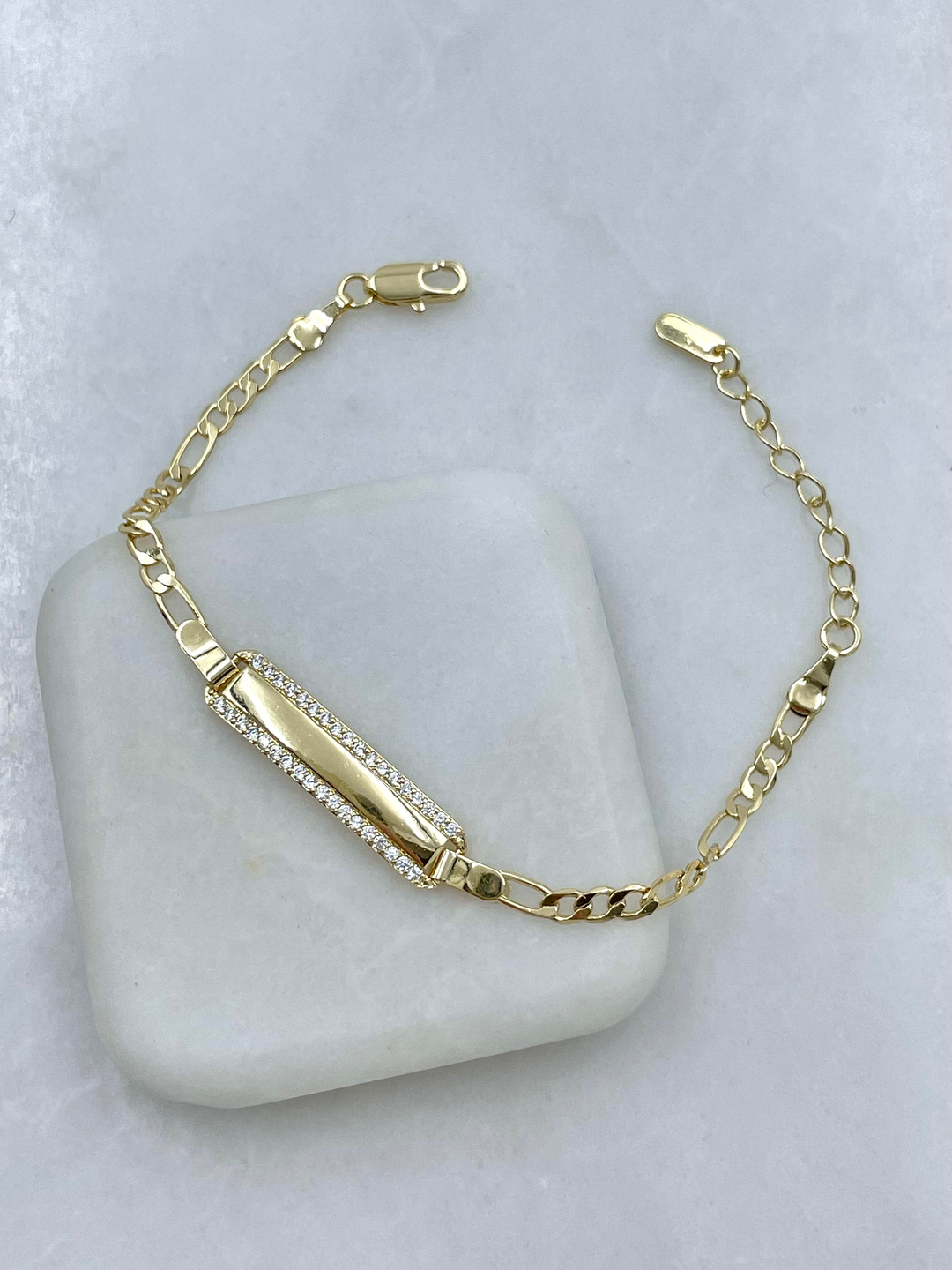 Altın Kaplama Çocuk Künyesi Bileklik Gold