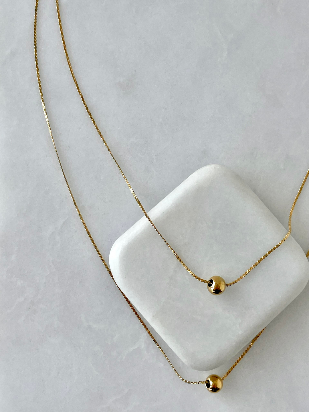 Çelik Çift Sıra Minimal Topçuk Kolye