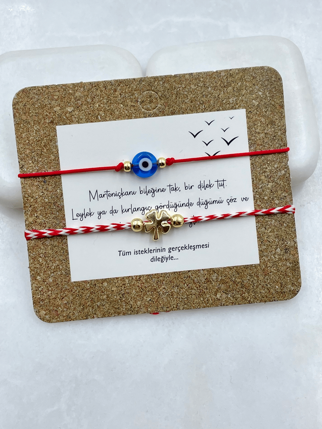 Marteniçka İkili Yonca Bileklik Kırmızı