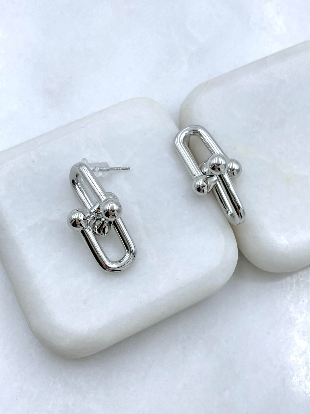 Altın Kaplama Topçuklu Tasarım Model Küpe Gümüş