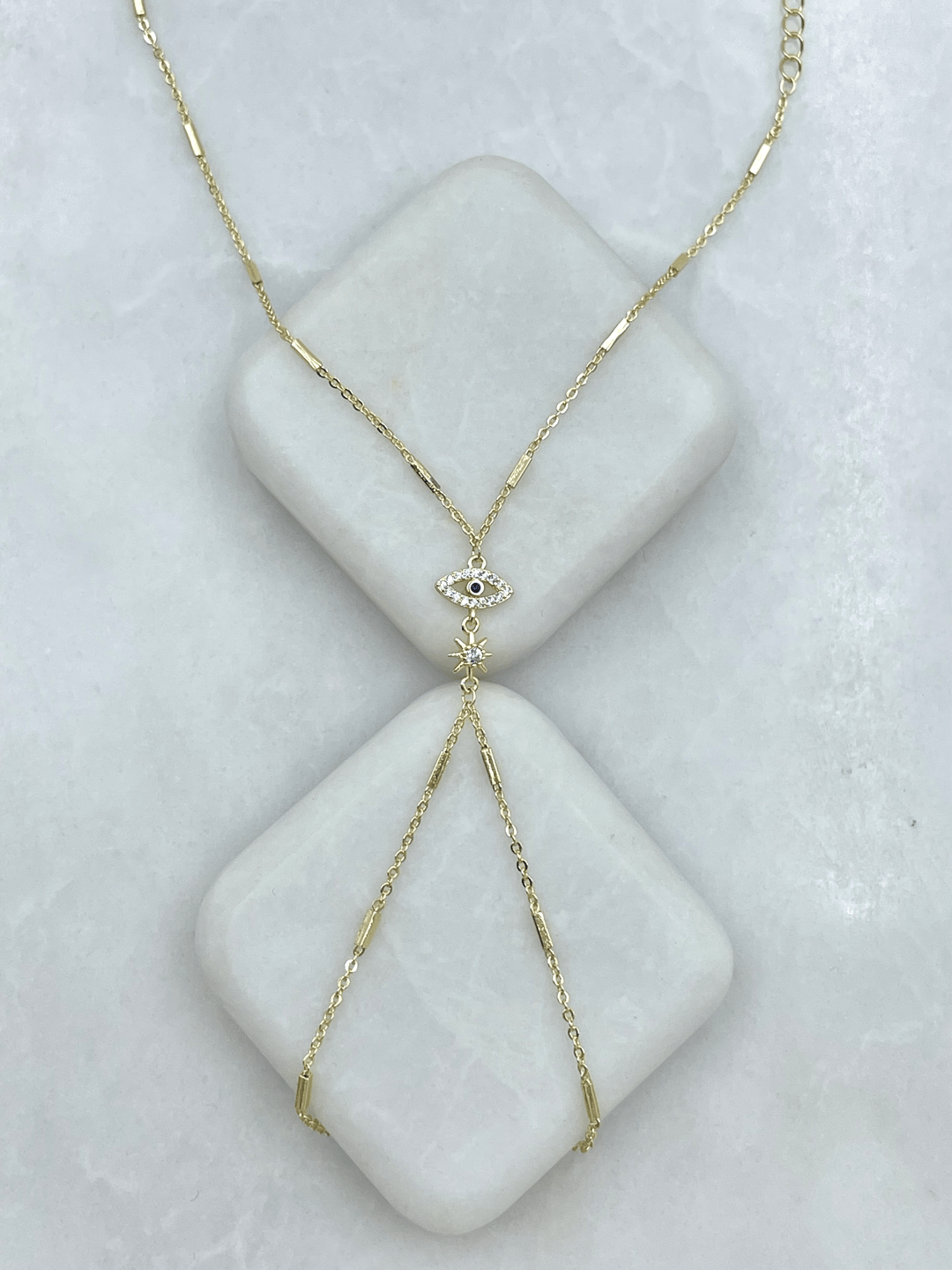 Altın Kaplama Gömme Taşlı Güneş ve Göz Model Şahmeran Gold