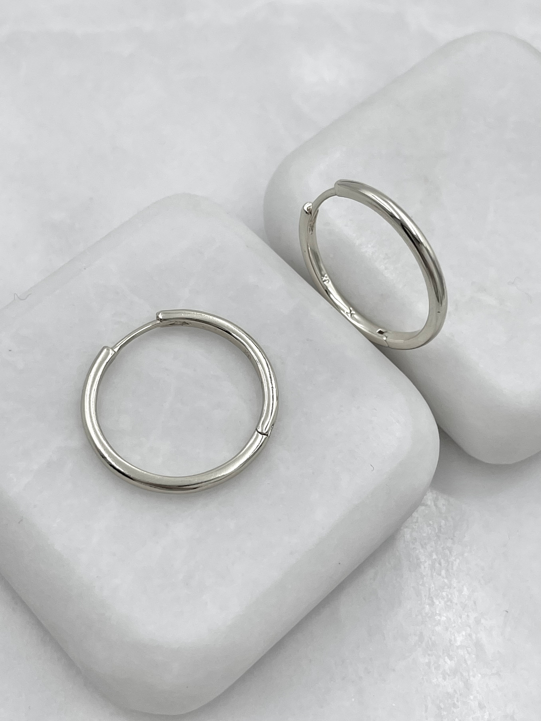 Özel Seri İnce Basic Halka Küpe Gümüş