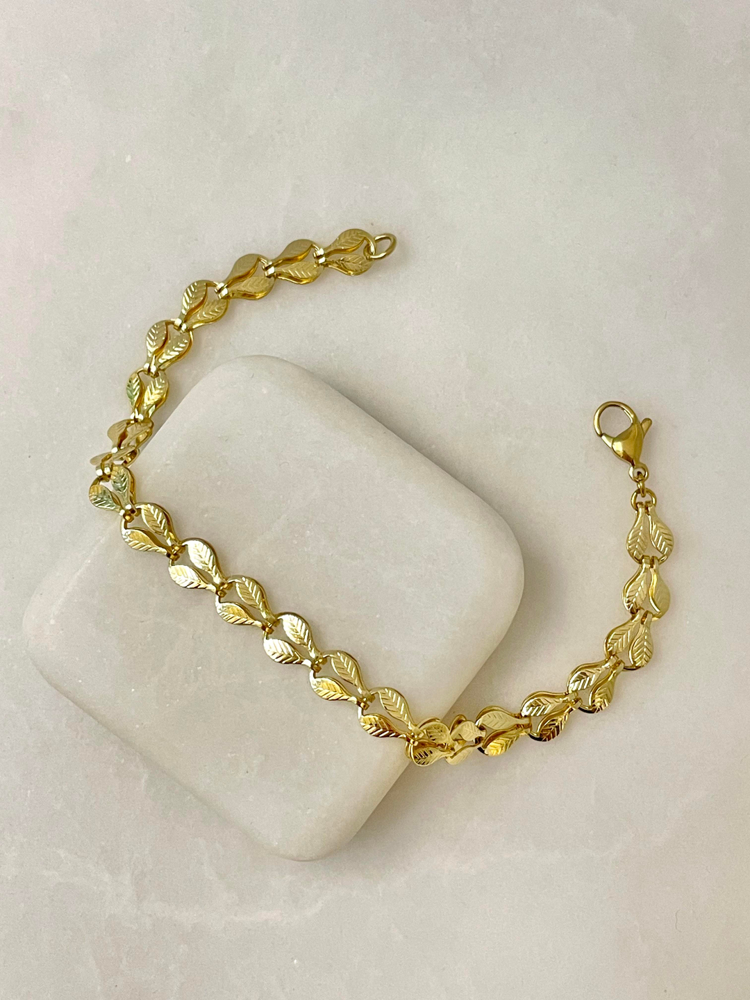 Özel Seri İkili Yaprak Bileklik Gold
