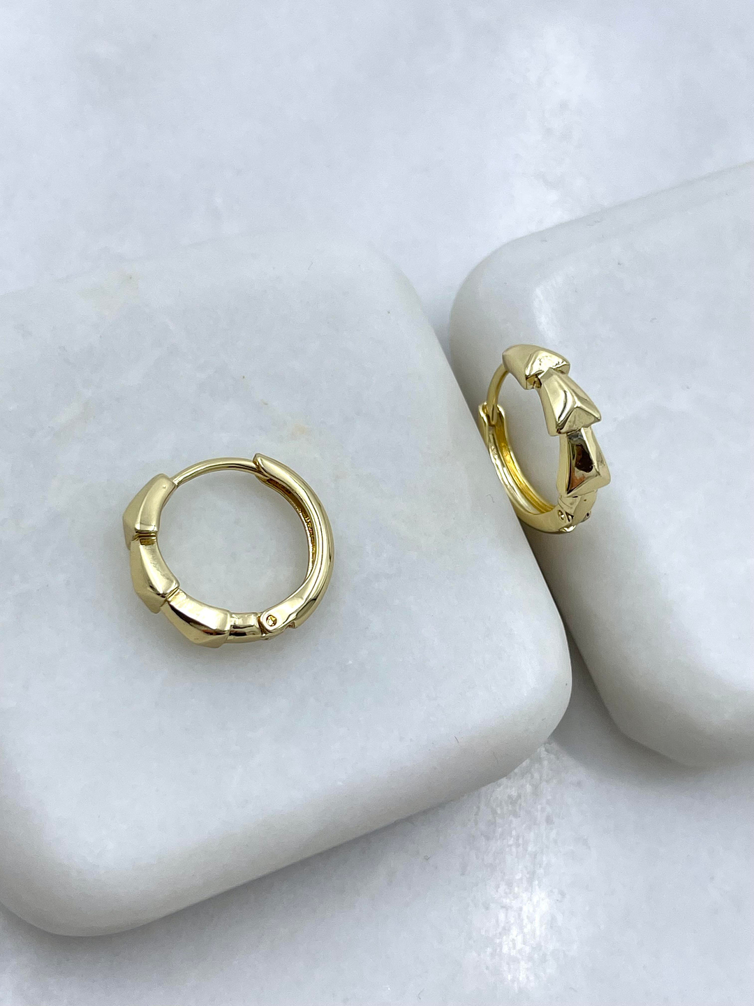 Özel Seri Balık Sırtı Halka Küpe Gold