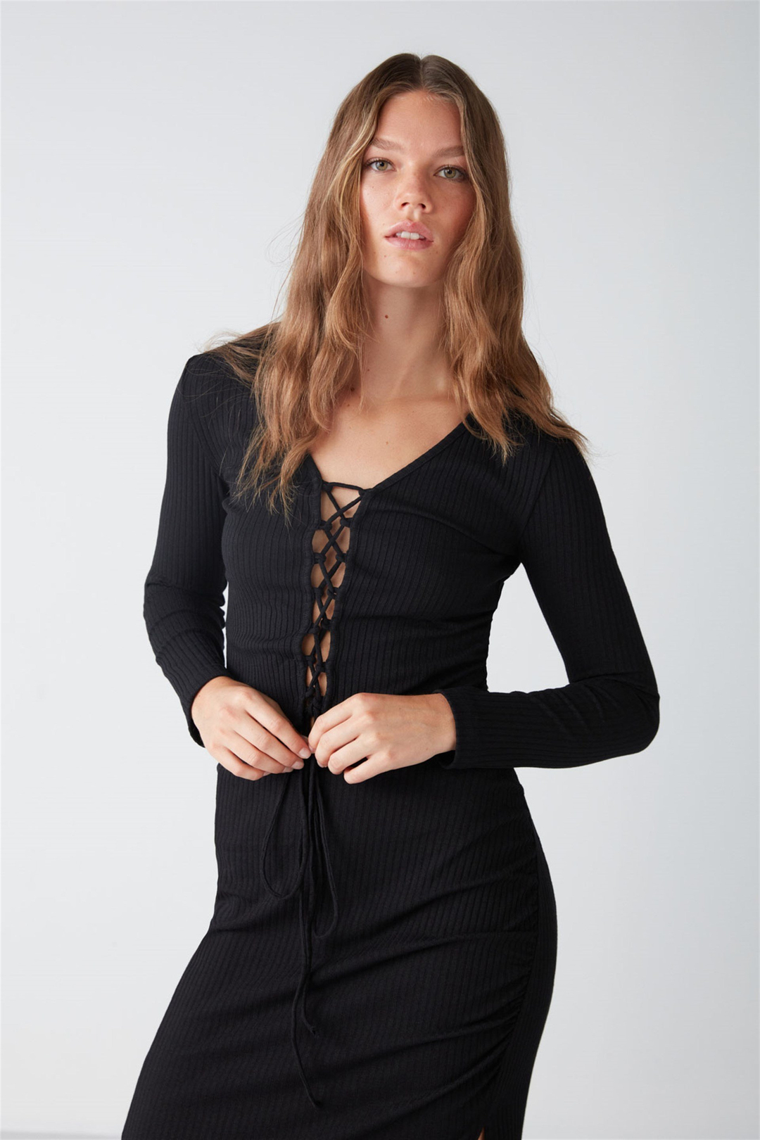 AGNESKA Örme Relaxed Siyah  Bluz