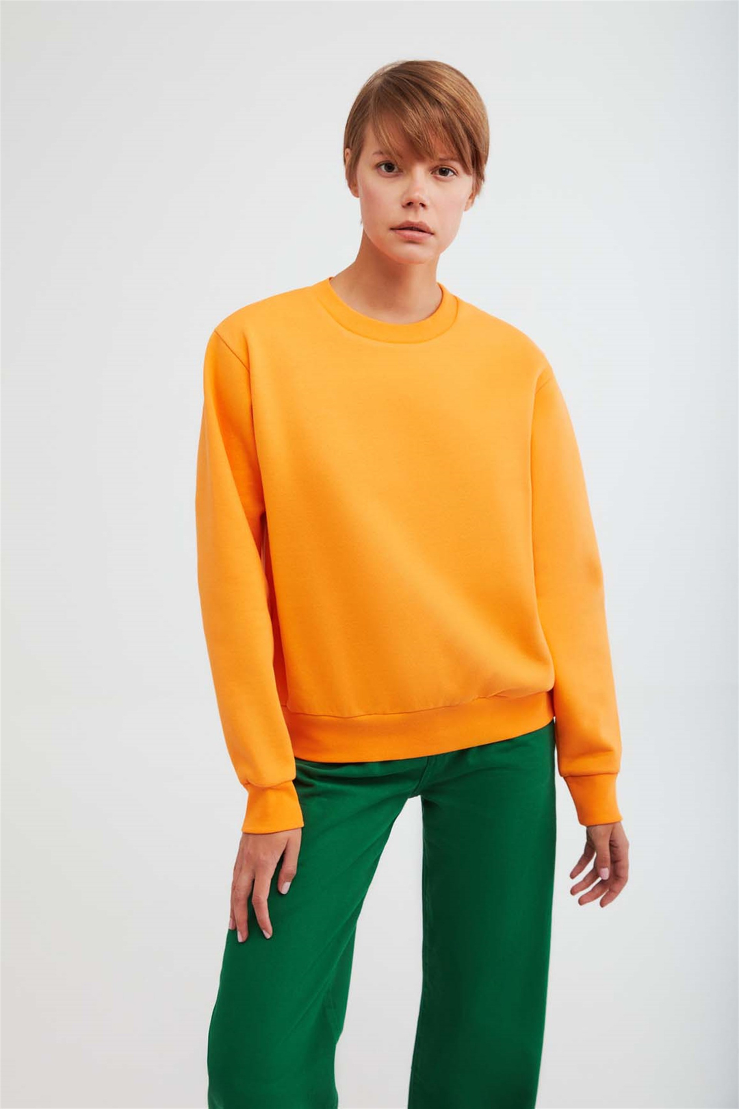 ALFA Örme Oversize Turuncu  Sweatshirt