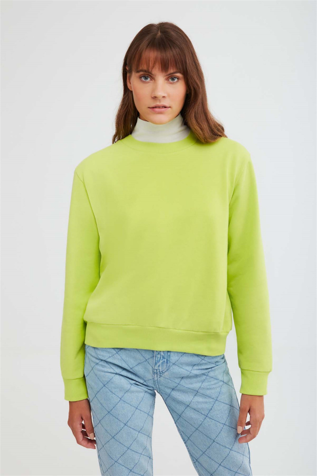 ALFA Örme Oversize Yeşil  Sweatshirt