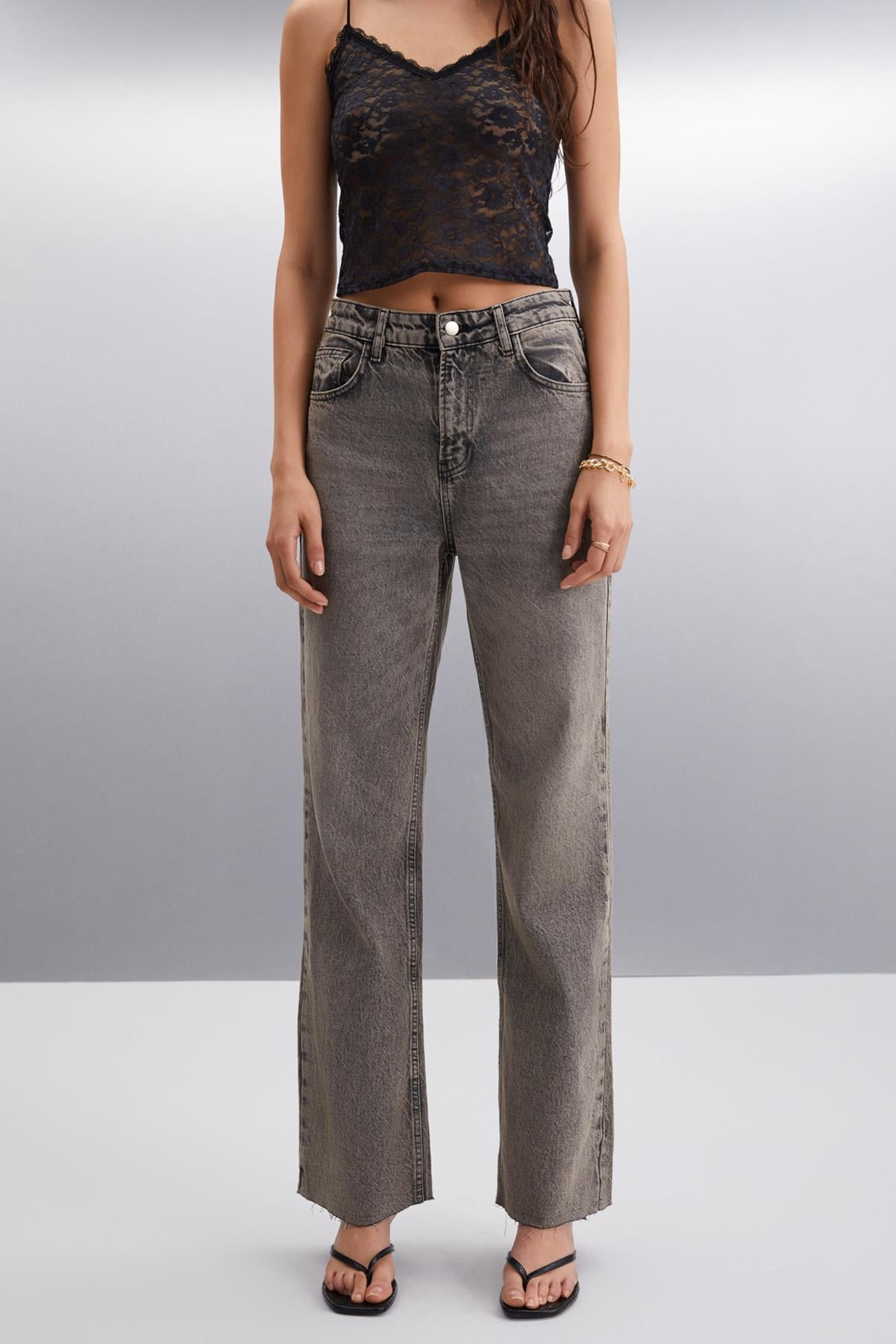 ALKIDA Jogger Regular Jogger Antrasit Tekli Jeans