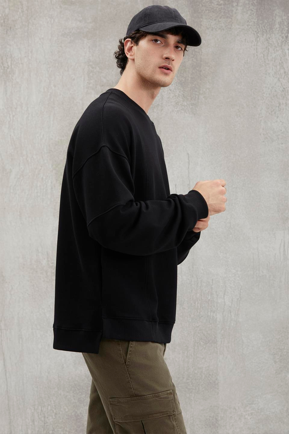 ALLEN  Oversize Siyah  Sweatshirt