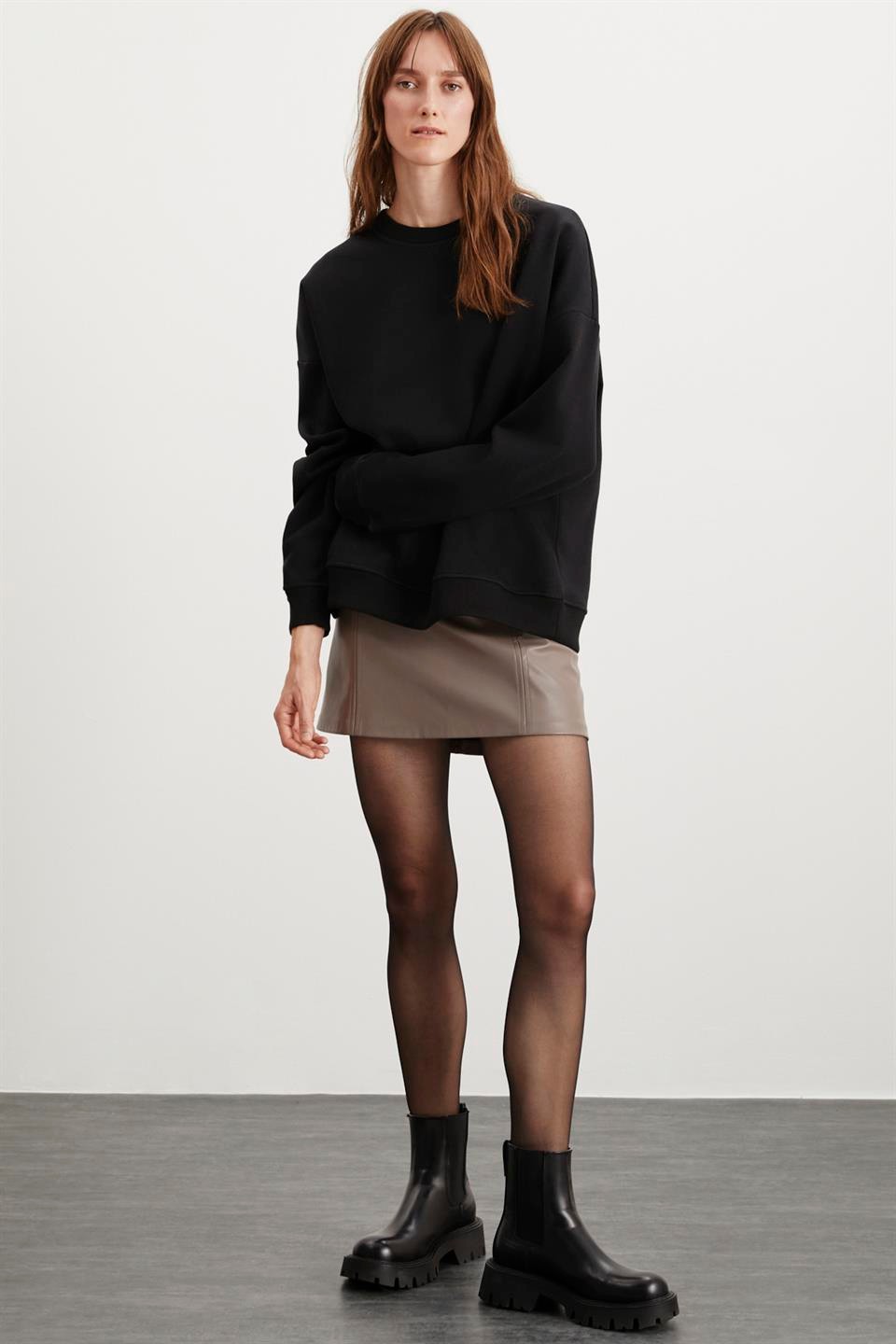 ALLYS  Oversize Siyah Tekli Sweatshirt