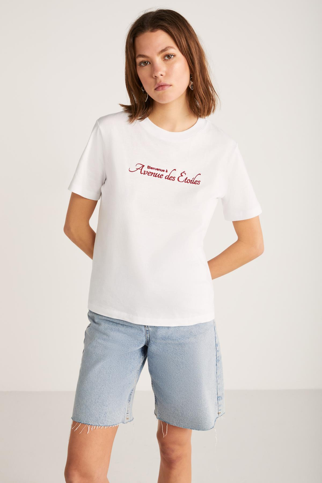 ALMA  Regular Beyaz Tekli T-Shirt