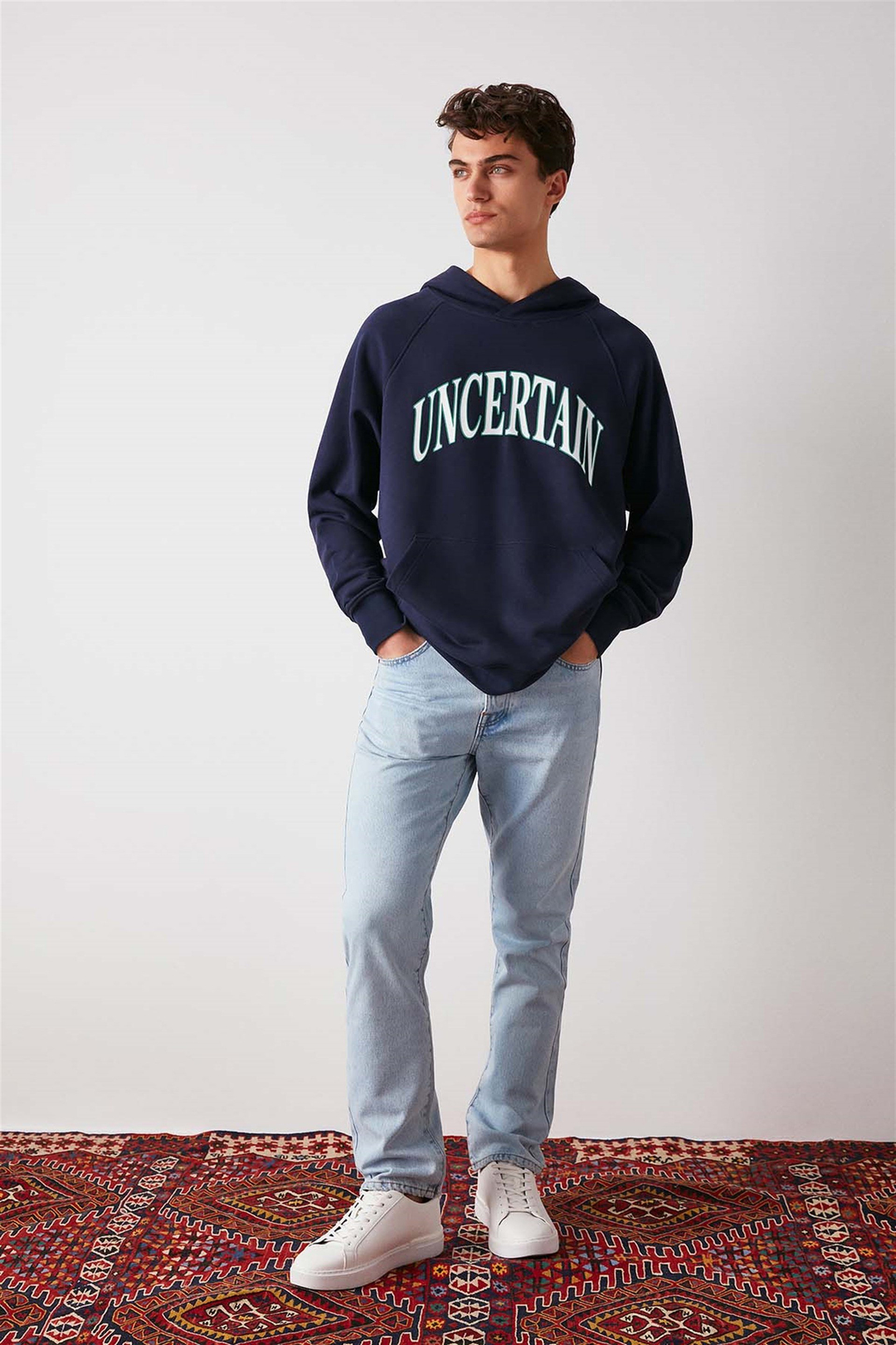 ANOTHER Örme Oversize Lacivert  Sweatshirt