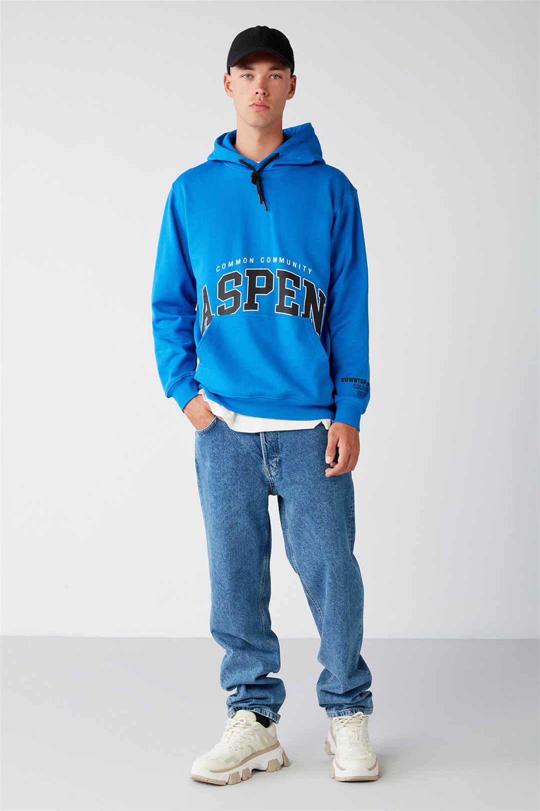 ASPEN Örme Regular Saks Mavi  Sweatshirt