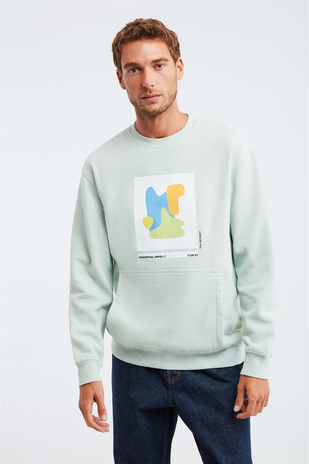 AWKS Dokuma Comfort Fit Mint Yeşil  Sweatshirt