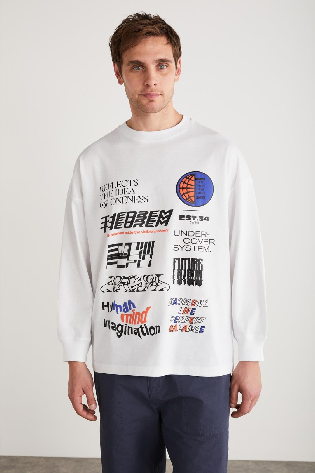 BEN Basic Oversize Beyaz Tekli T-Shirt