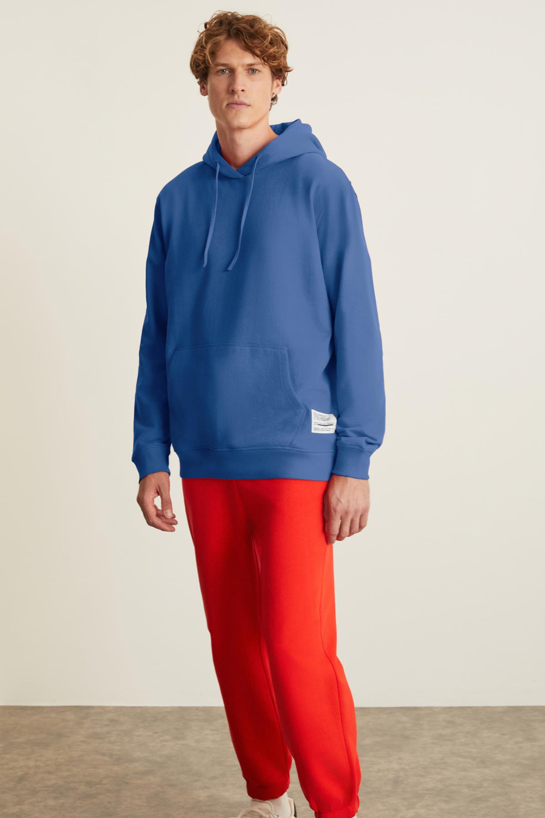 BENDA Relaxed Regular Saks Mavi Tekli Sweatshirt