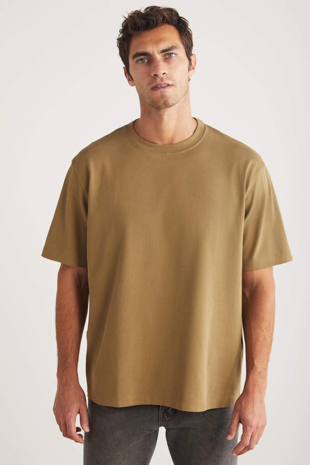 BLAS Basic Oversize Camel Tekli T-Shirt