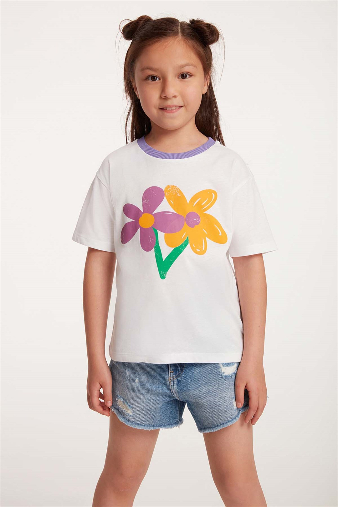 BLOSSOM Örme Regular Fit Mor  T-Shirt