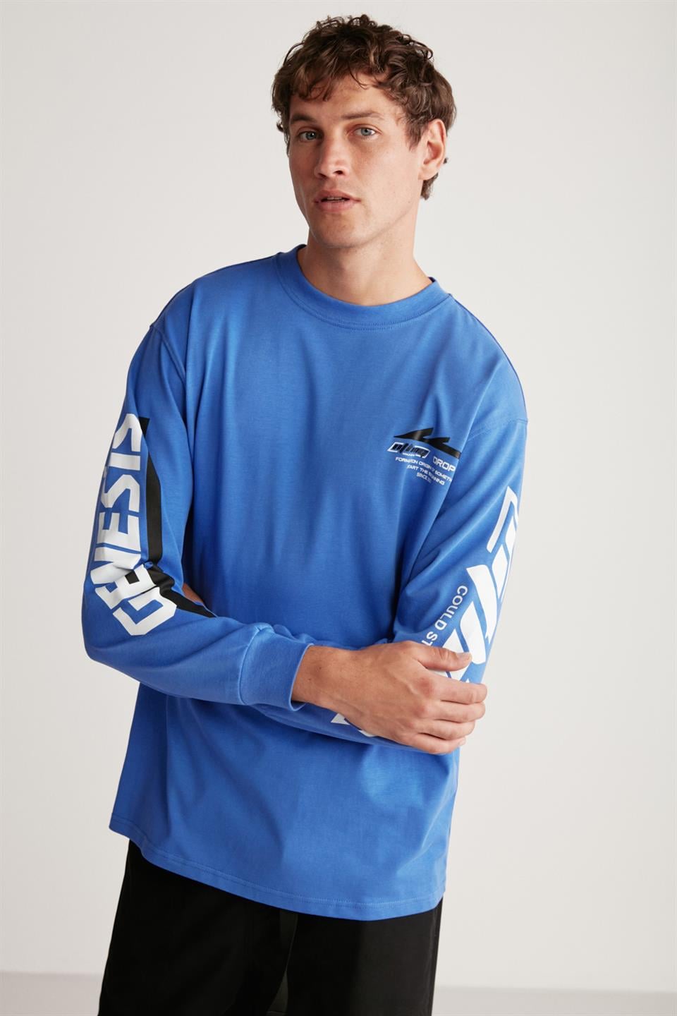 BRAD Örme Regular Saks Mavi  T-Shirt