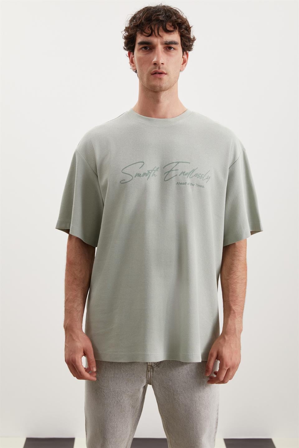 BRANDLEY Örme Relaxed Mint Yeşil  T-Shirt