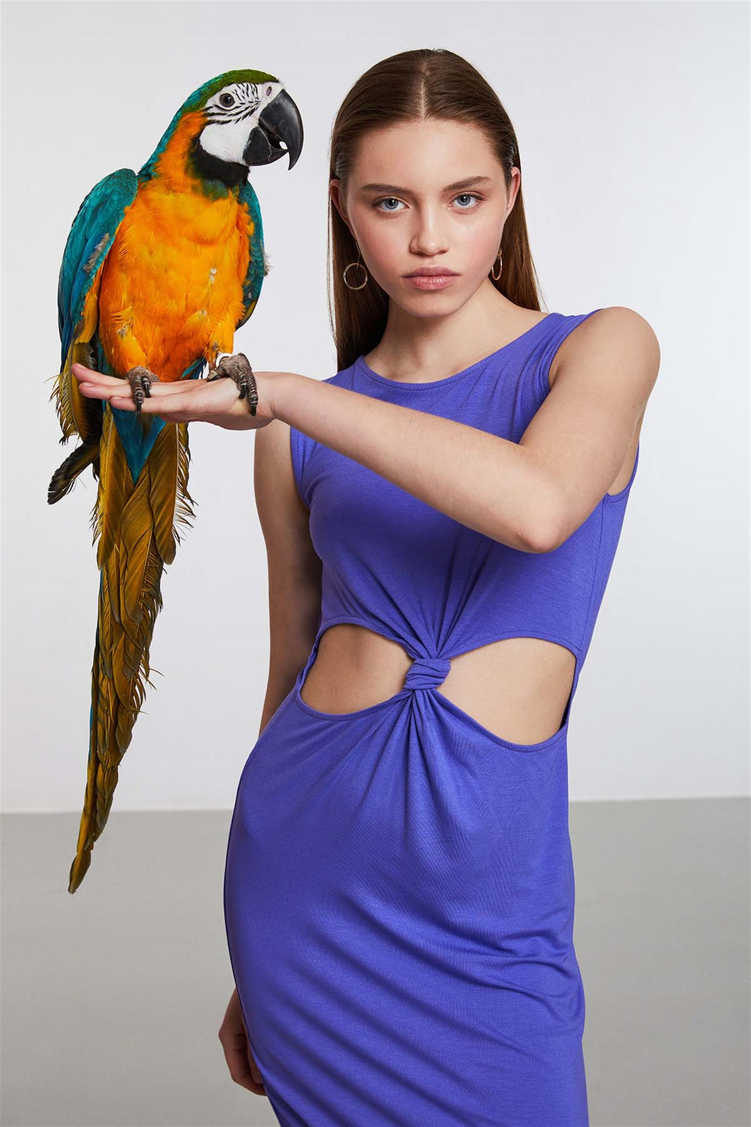 BRAZIL Örme Bodycon Mor  Elbise