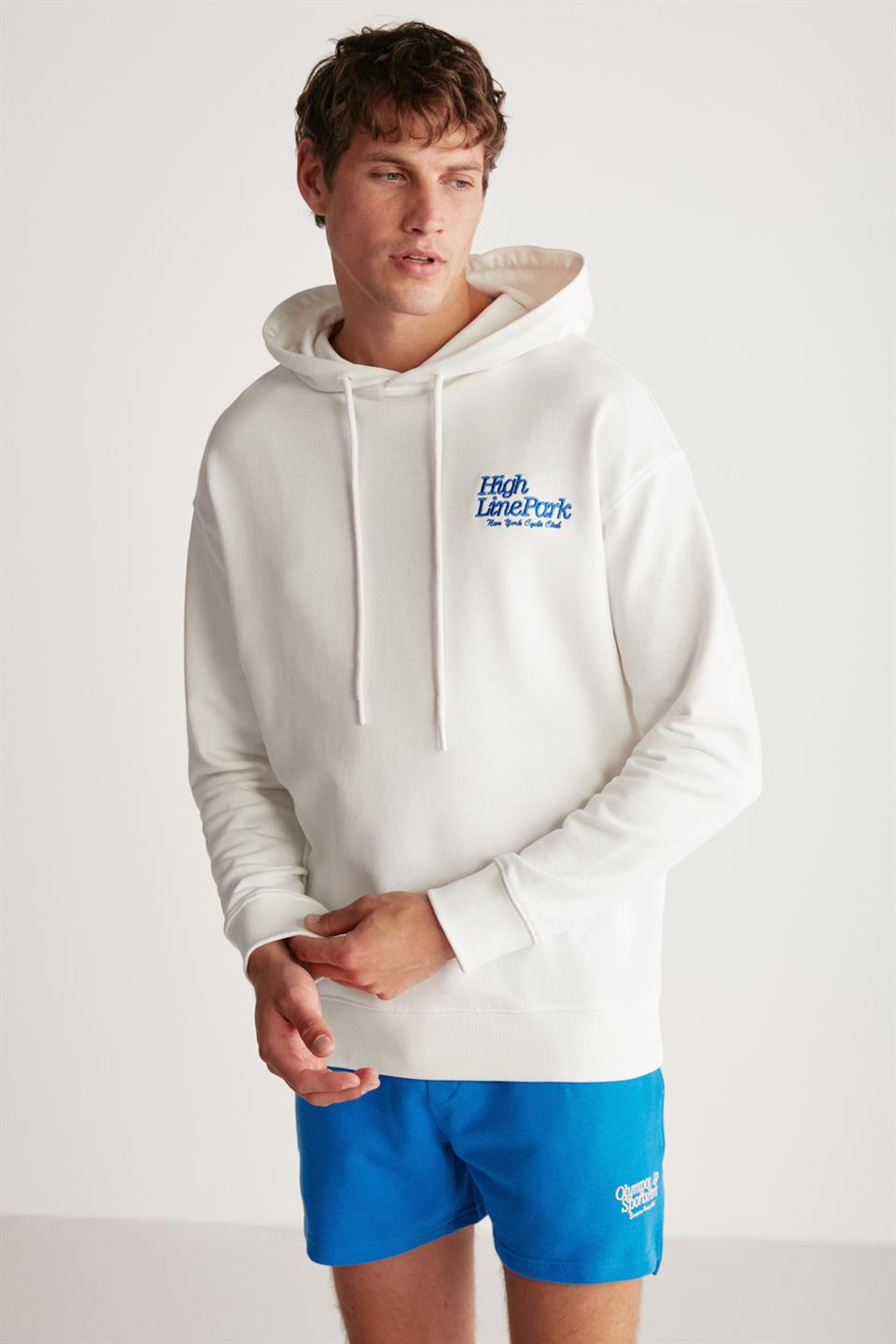 BRENDON Örme Regular Beyaz Tekli Sweatshirt
