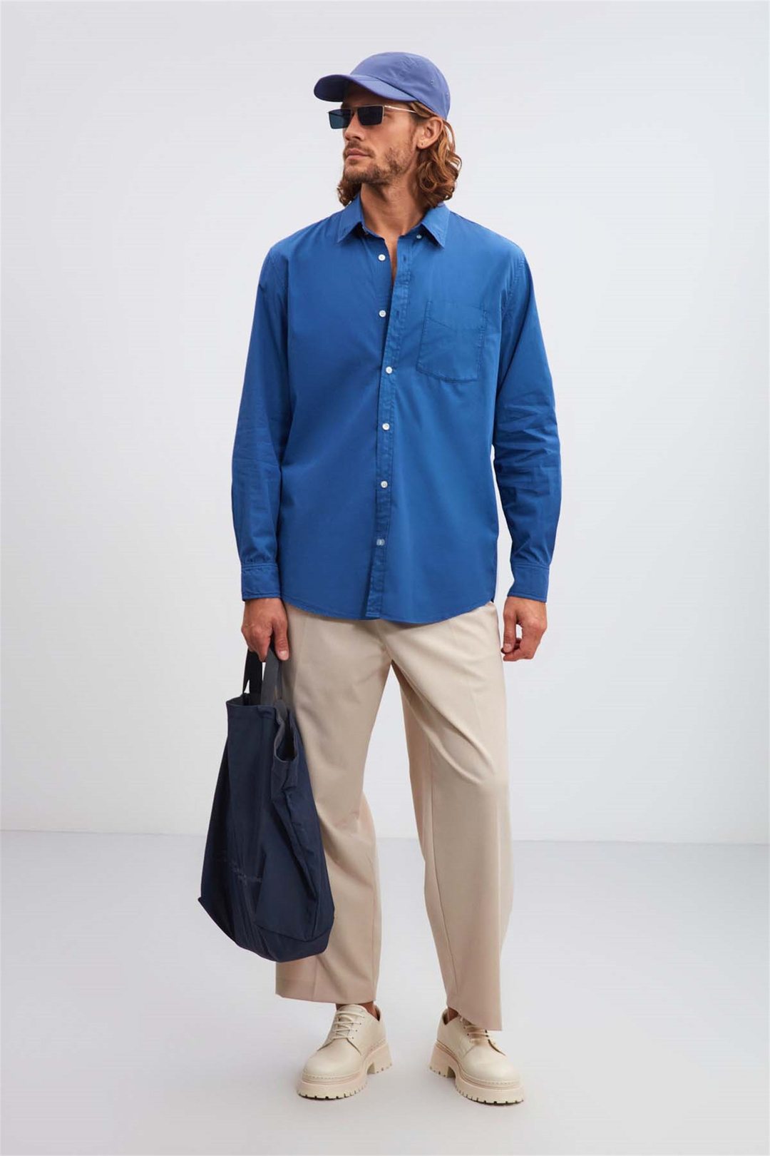 BRİTT Poplin Regular Fit Mavi  Gömlek