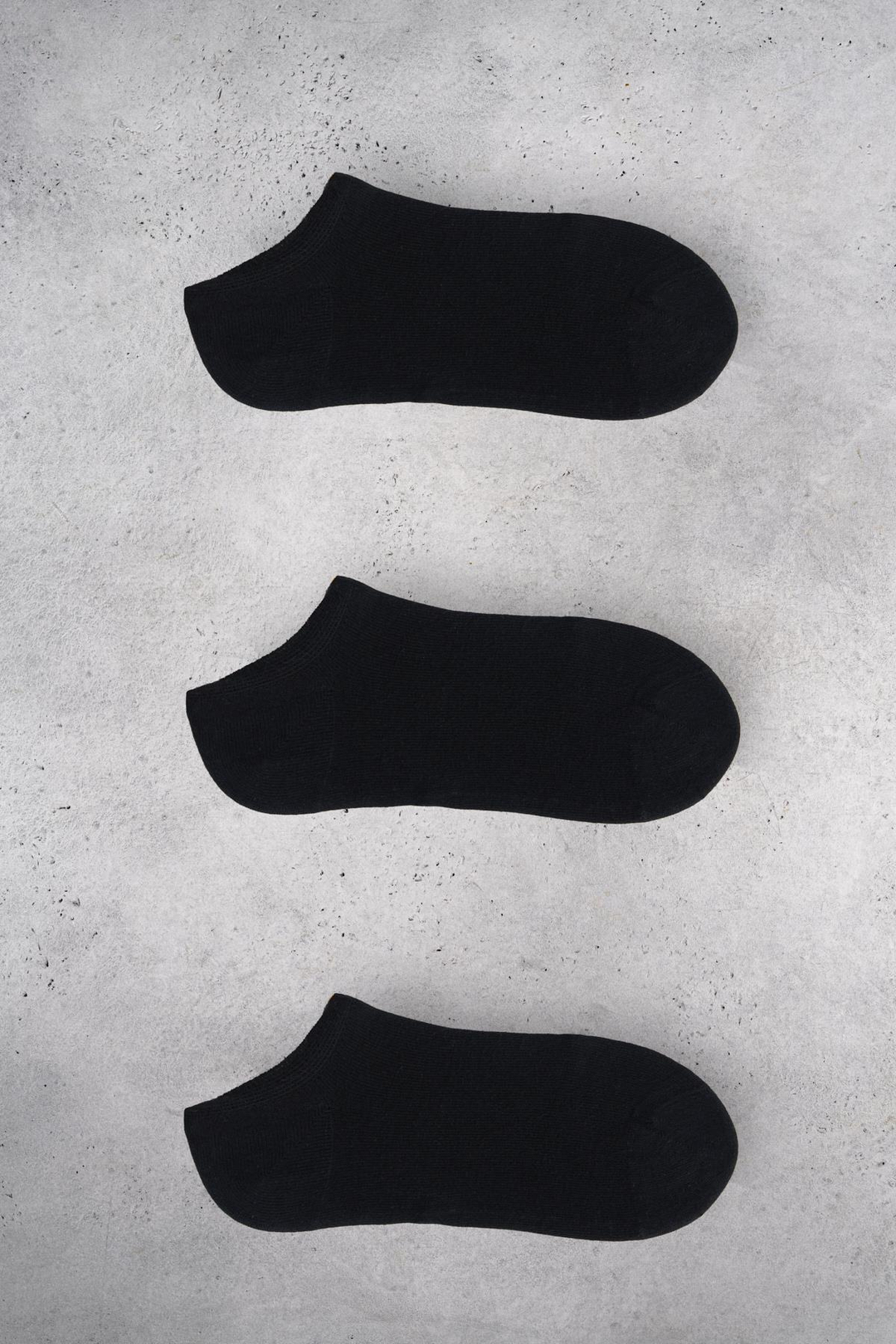 CAIT Düz Bamboo Kadın Yürüyüş Patik Siyah Çorap