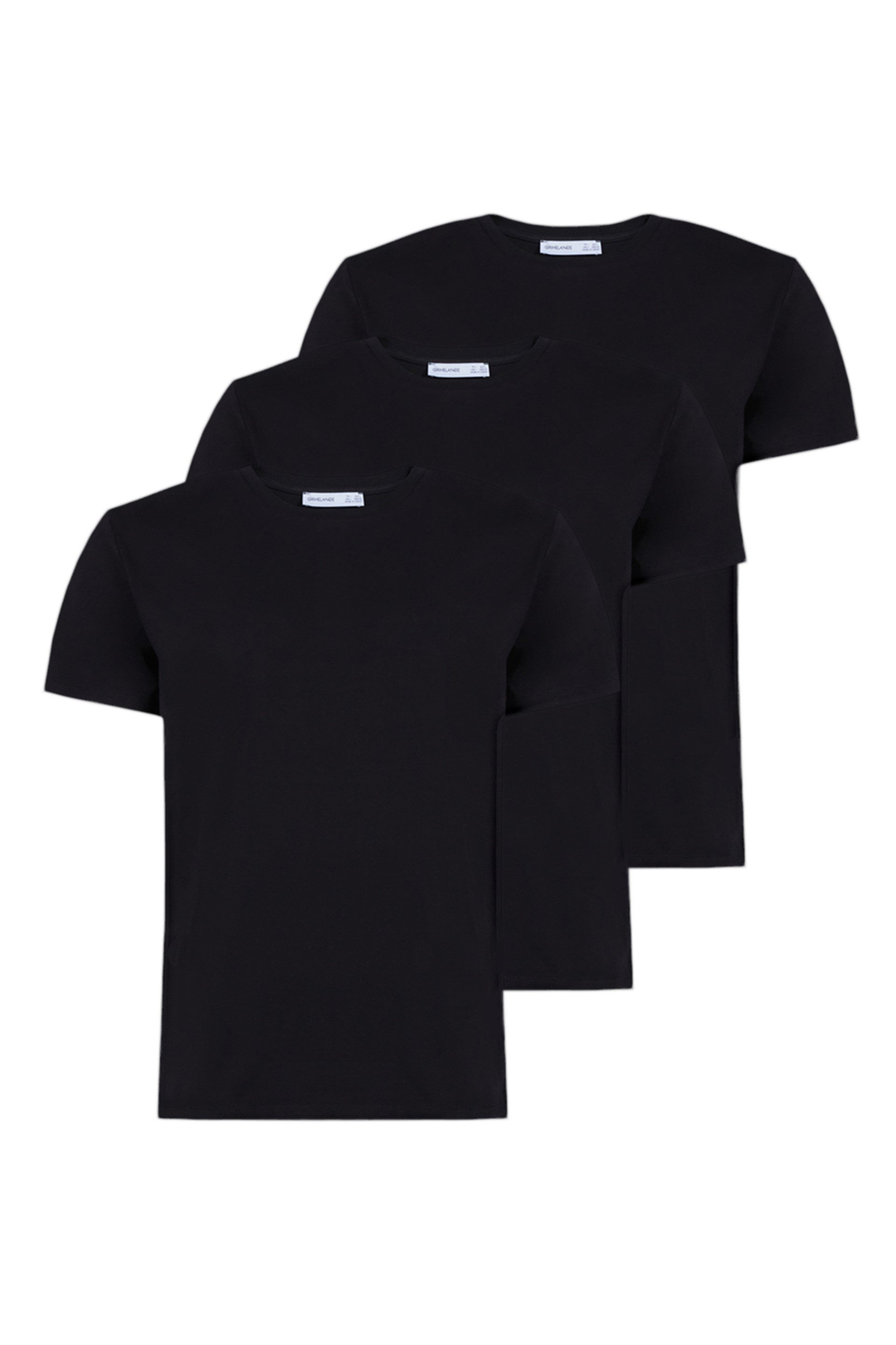 DAKOTA Örme Dar - Slim Siyah 3'lü T-Shirt