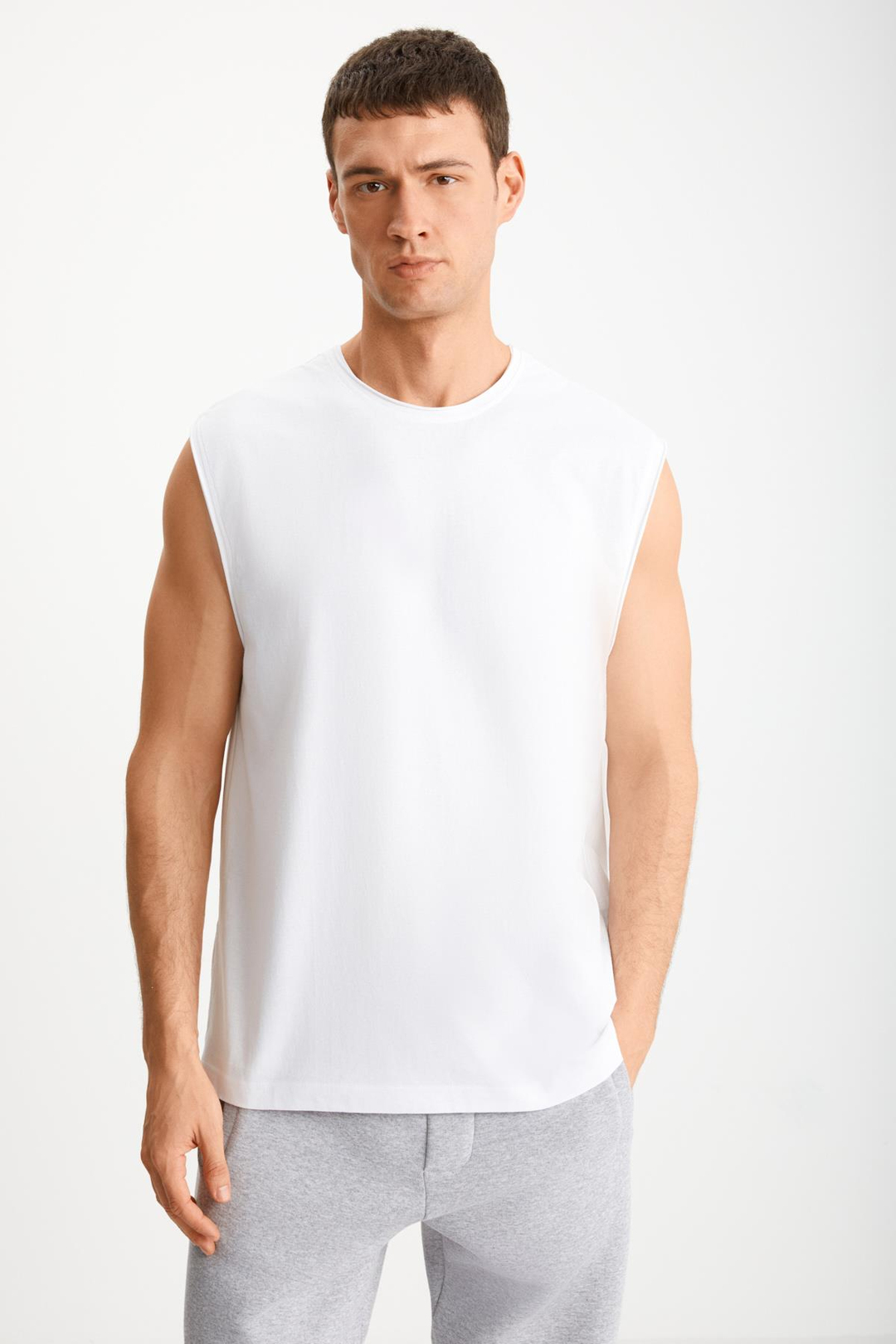 DANTE  Oversize Beyaz Tekli T-Shirt