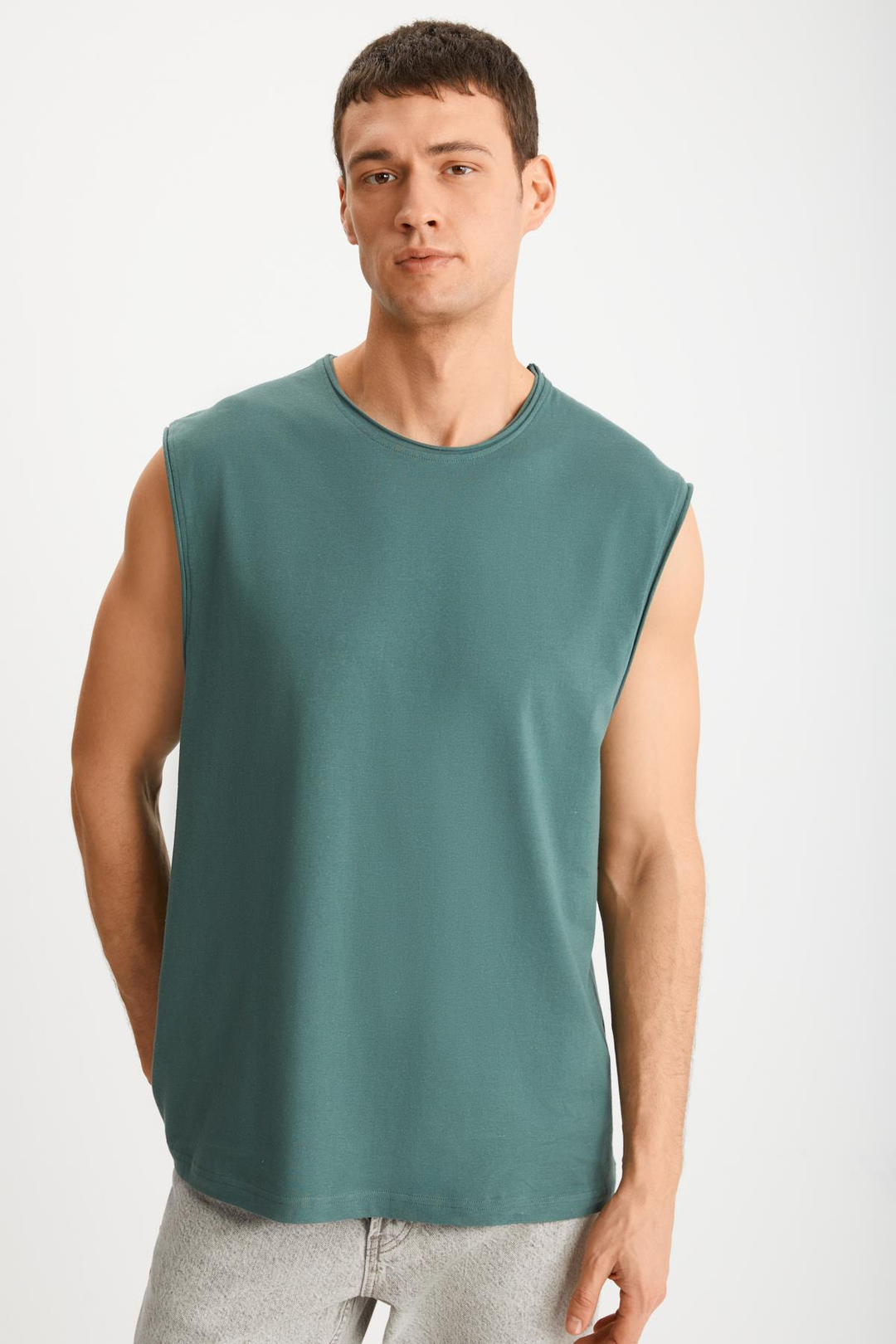DANTE  Oversize Petrol Yeşili Tekli T-Shirt