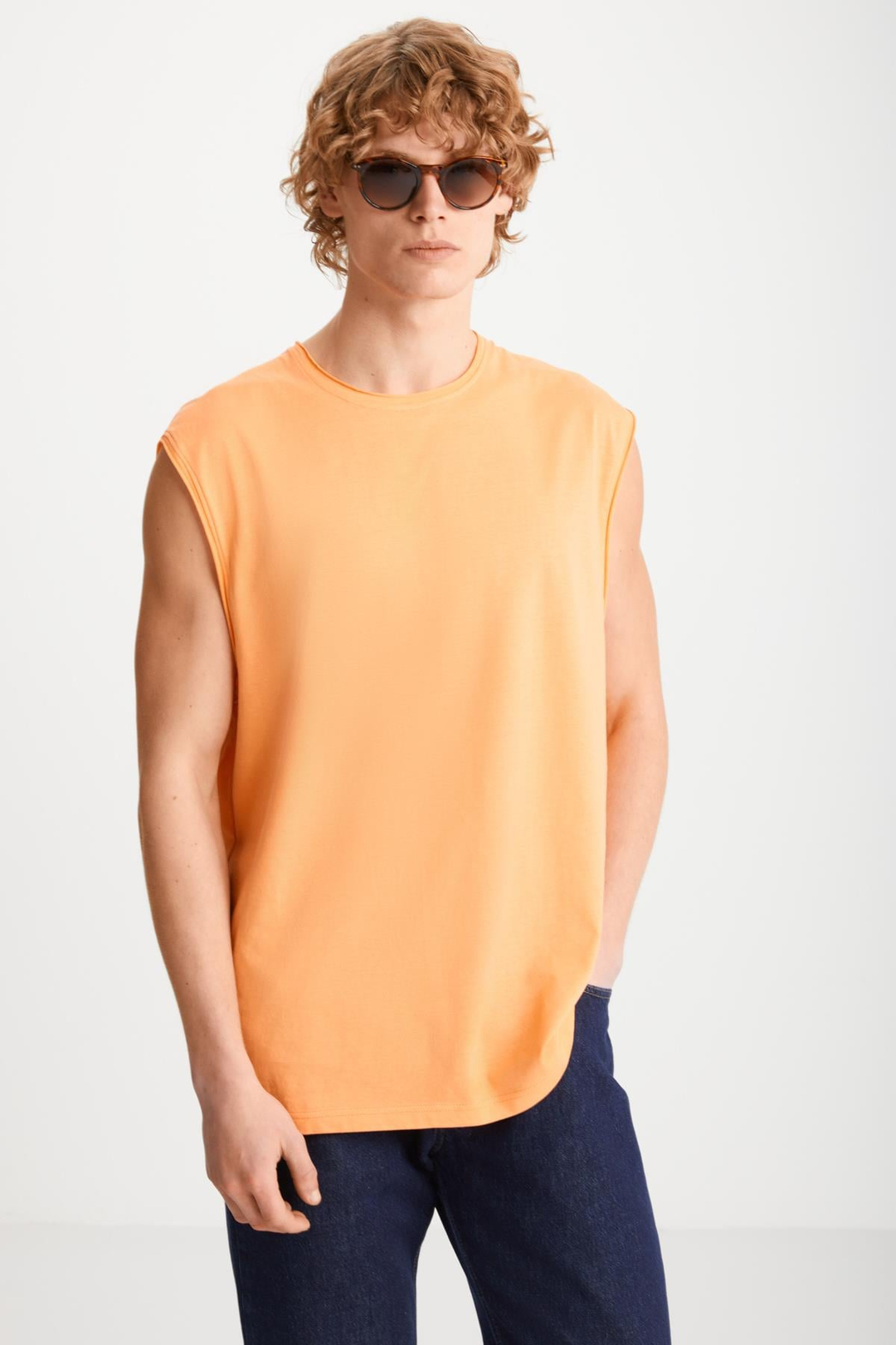 DANTE  Oversize Turuncu Tekli T-Shirt