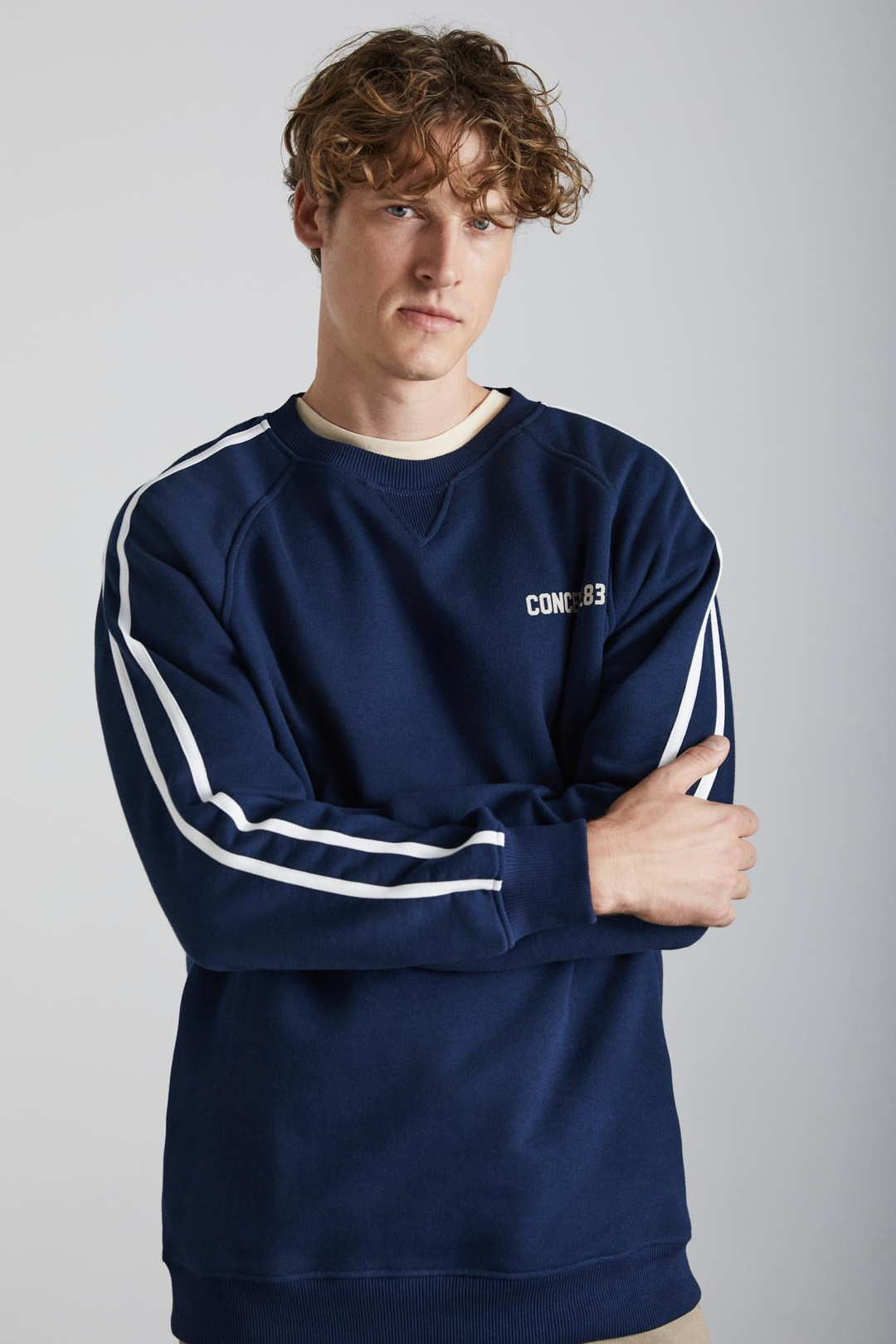 DARIUS Erkek 3 İplik İçi Şardonlu Lacivert Sweatshirt