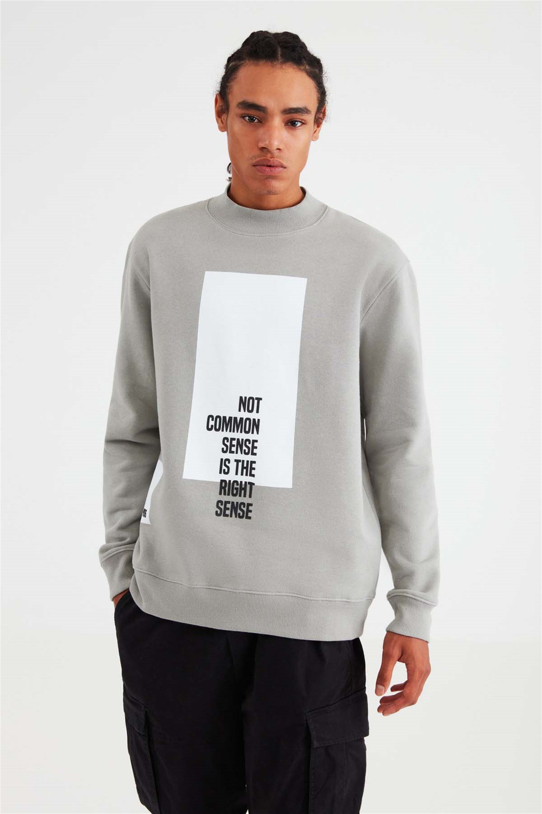DIM Örme Comfort Fit Açık Gri  Sweatshirt