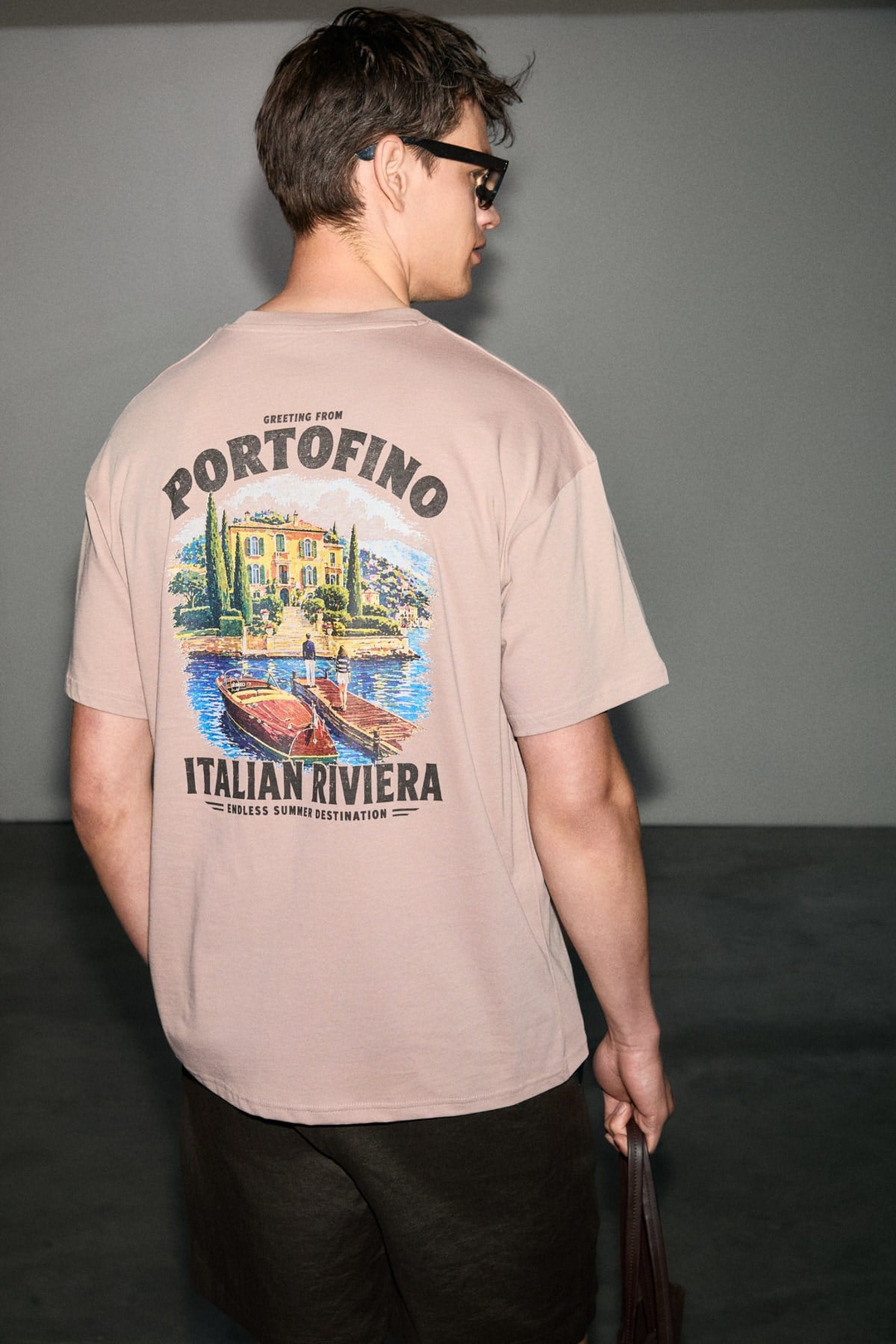 ESPADA Erkek %100 Organik Pamuklu Yuvarlak Yakalı Baskı Detaylı Pudra T-Shirt